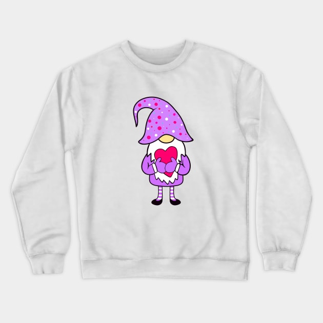 VALENTINE Gnome Purple Crewneck Sweatshirt by SartorisArt1